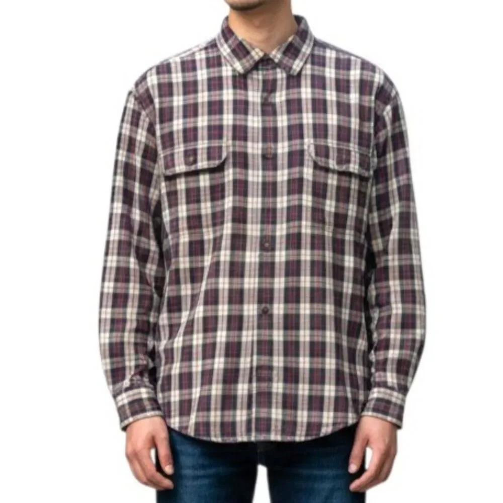 Carhartt Men's Relaxed Fit Plaid Print Long Sleeve Button-Down Work Shirt, 3XL